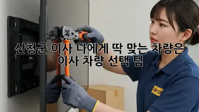 산청군 이사, 나에게 딱 맞는 차량은? 이사 차량 선택 팁!
